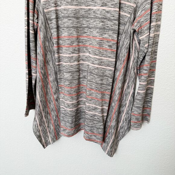 [J. Jill] Pure Jill Striped Scoop Neck Marled Long Sleeve Tunic Top NWT Sz Large - Picture 9 of 11